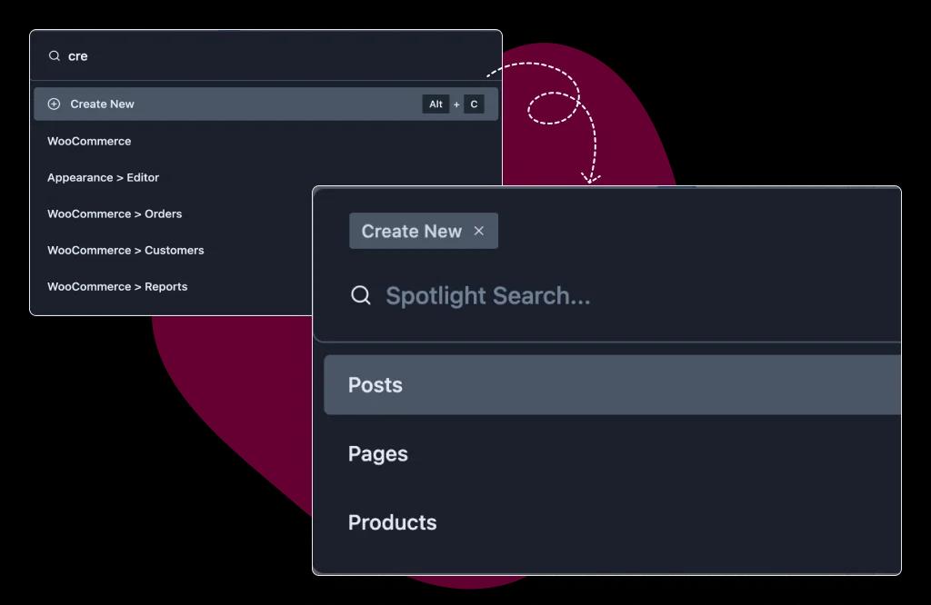 Create new post using WP Spotlight