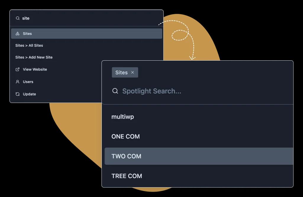 Multisite switching in WP Spotlight