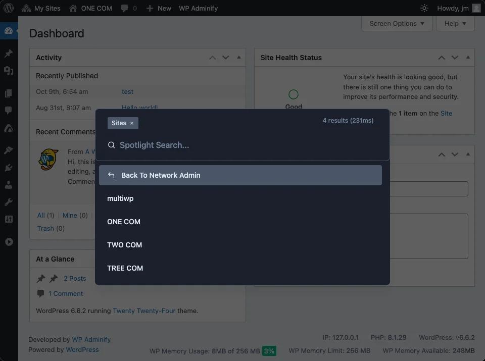 Navigate to Network Admin