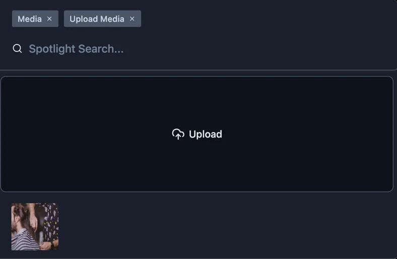 uplod media from WP Spotlight