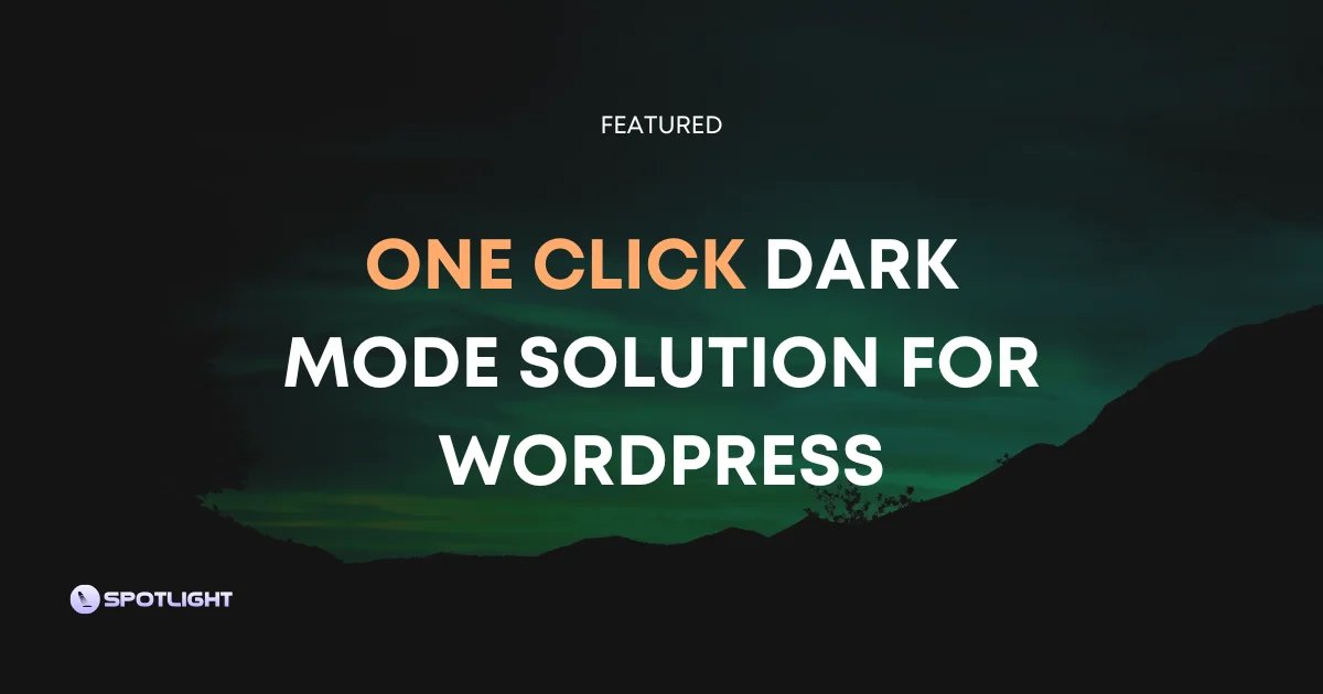 WordPress Dashboard Dark Mode